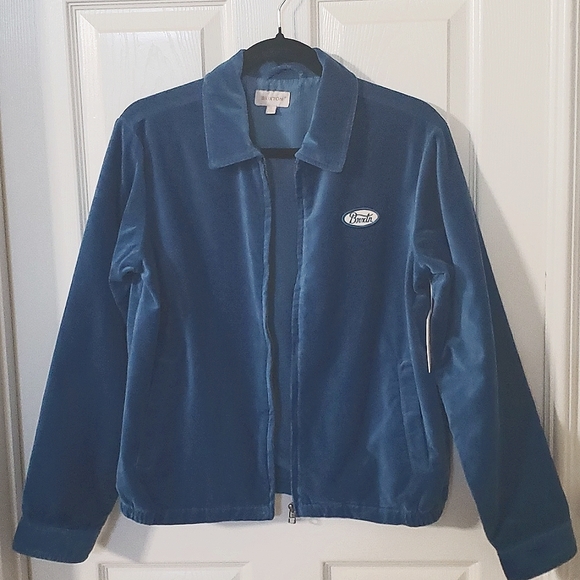 NWT New Brixton Utopia Zip Front Velvet Jacket in Sapphire Color Size Small - Picture 12 of 12